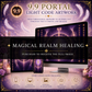Digital product listing graphic for '9.9 Portal Light Code Artwork' featuring a mystical purple and gold portal design displayed on a desktop monitor, tablet, and smartphone mockup.